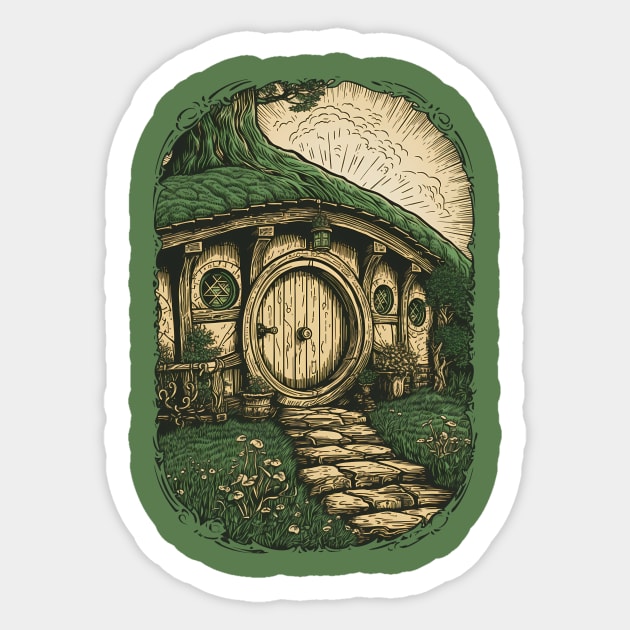 Bag End - Hobbiton - The Shire Sticker by DesignedbyWizards